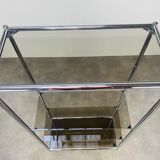 Shelf chrome and smoked glass 70s