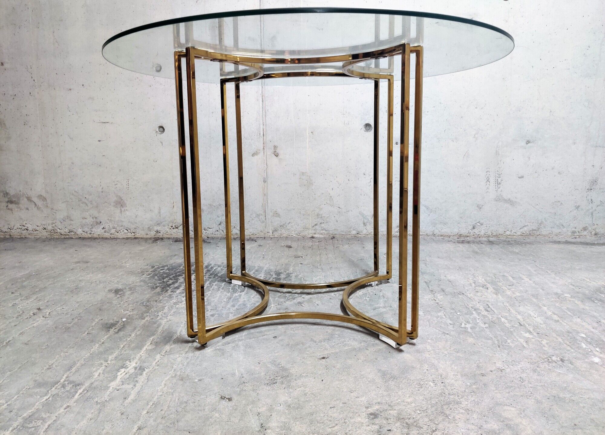 Vintage brass dining room set by Belgochrom, 1970s