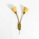 Mid Century unused brass wall lamp with double shade by Cosack Leuchten