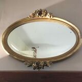 Oval mirror 30s gilded wood 80x62cm