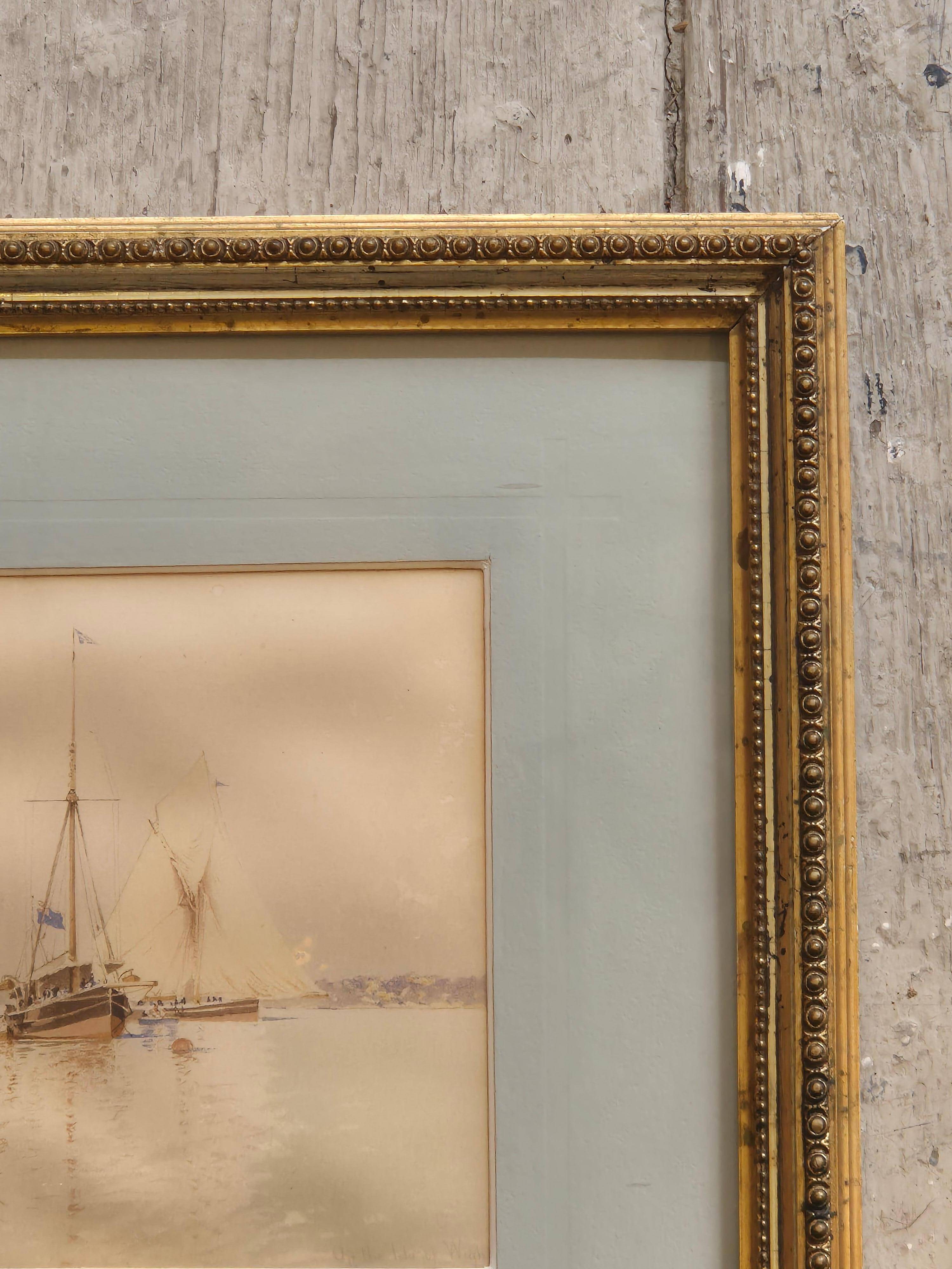 Edoardo De Martino (Italy 1838-1912), Off the Isle of Wight, watercolour, 1863