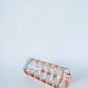 Small transparent and pink glass vase 1960