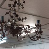 Black flower decor chandelier 6 lights