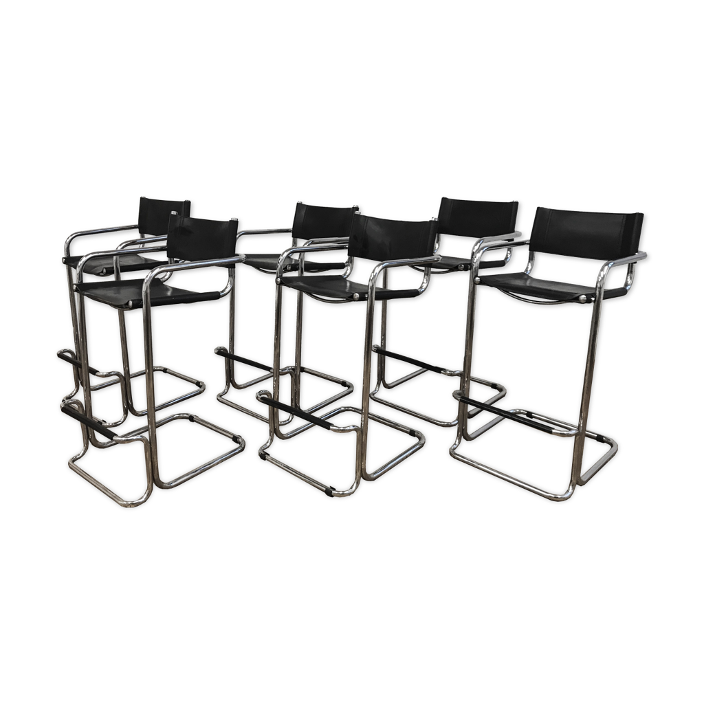 Leather Bar Mart Stam Bar Stool Set Of Bauhaus Bar Mart Stam Style