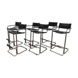 Set of 6 Bauhaus bar stools. Mart stam style hokers.