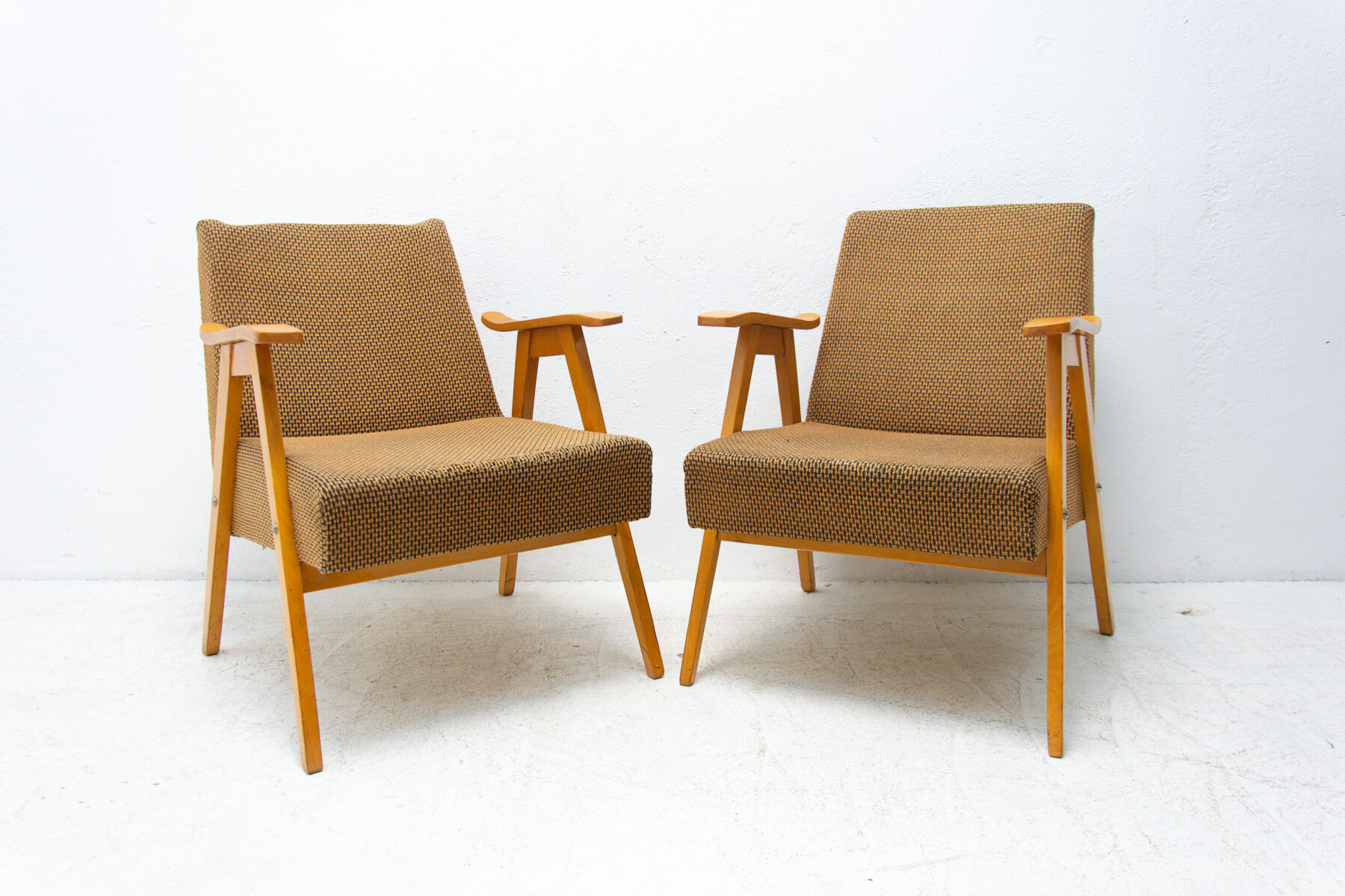 Pair of mid century Czechoslovak armchairs, 1960