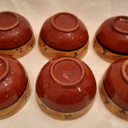Lot of six terracotta ramekins glazed diameter 11cm TBE