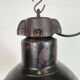 Industrial Bauhaus Black Enamel Pendant Light, 1930s