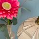 Suspension abat-jour vintage art déco en opaline rose