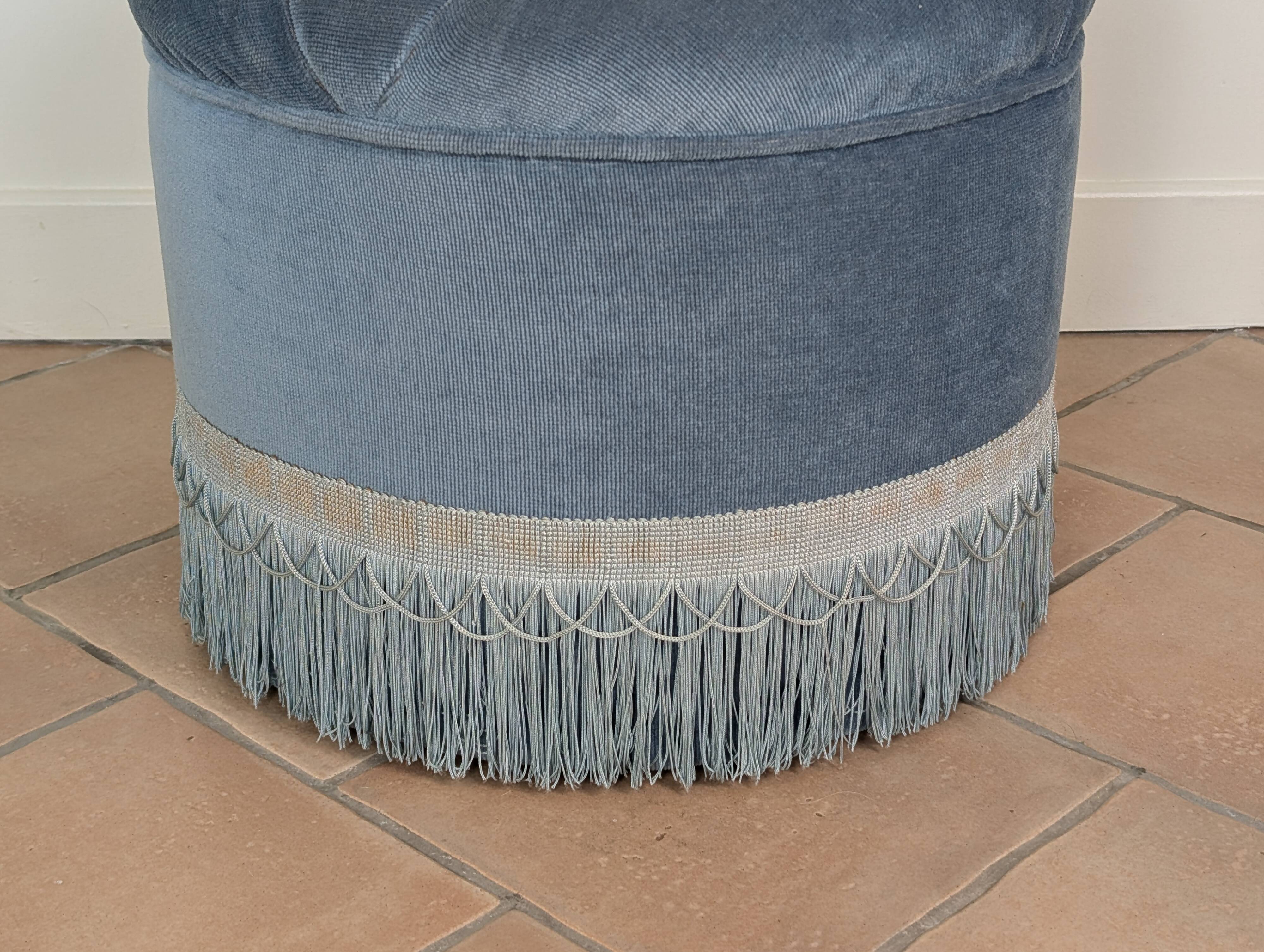 Velvet pouf