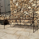 Handcrafted wrought iron garden bench