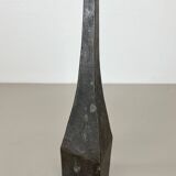 Large 47cm Brutalist Cast Iron Candle Holder by Manfred Bergmeister, Germany 1970
