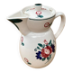 Old Teapot DIGOIN Sarreguemines White Ceramic Flower Decor #B631