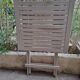 Square folding wooden garden table painted gray gray beige
