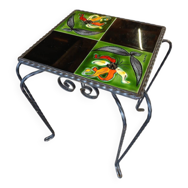 Table vintage en fer forgé Vallauris