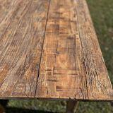 Large antique winemaker's table in solid wood – 230 x 75 x 75 cm