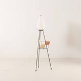 Italian mid-century floor lamp with a newspaper rack in Stilnovo style, 1960s