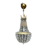 Old brass hot air balloon chandelier with pendants
