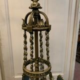 Lustre de style Louis XVI en bronze et pendeloques de cristal XIX Siècle
