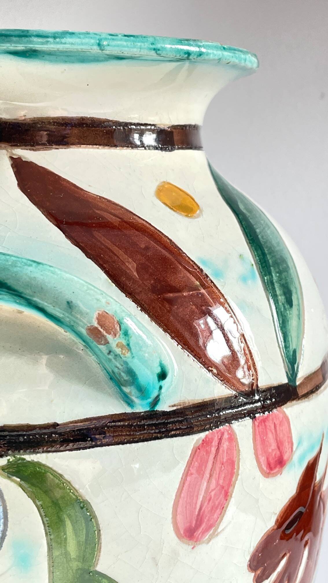 Italian Majolica Vases with Dragon Motif