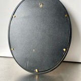 Oval bakelite black vintage frame with convex glass