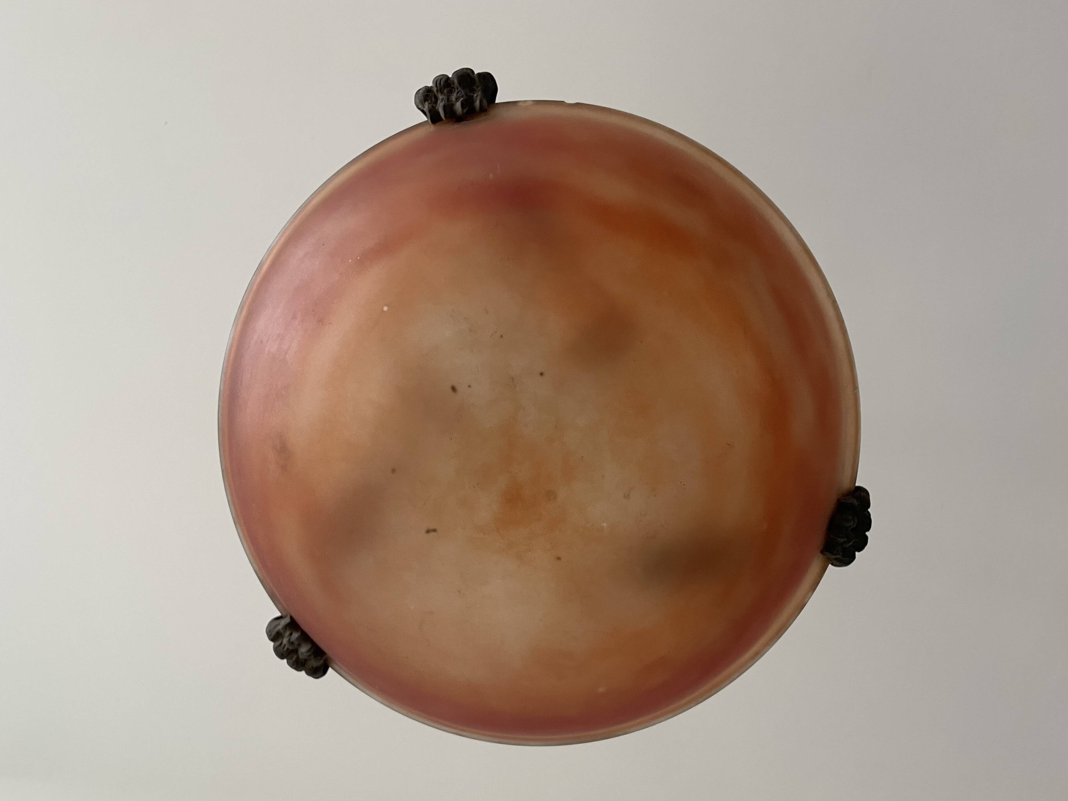 Art Deco pendant light in marbled glass