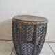 Tabouret en bronze travaillé façon bambou et rotin