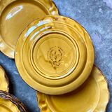 9 flat plates in ochre earthenware, "Les Faïences - Haute Provence"