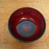 Salad bowl + 6 vintage ARCOROC Sierra molded glass bowls, ruby red, Vinta