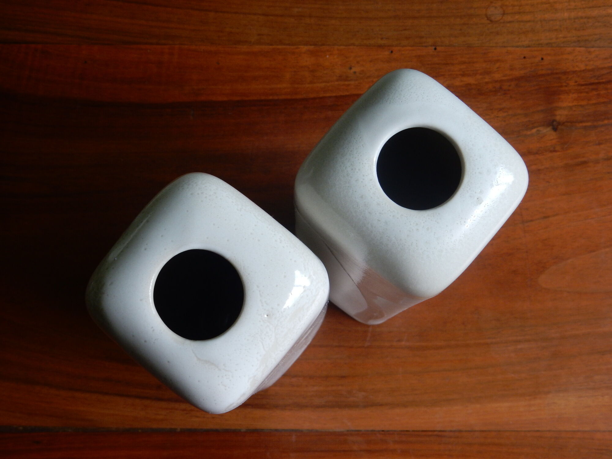 2 long Teplice vases, Czechoslovak 70