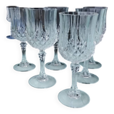 6 crystal stem glasses