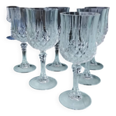 6 crystal stem glasses