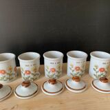 5 vintage spice pots