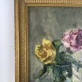 Table oil on canvas "The Roses" by Laurent