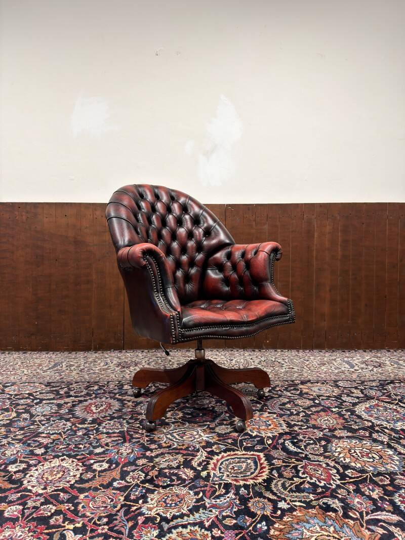 English Oxblood Chesterfield Desk Chair Director Chair