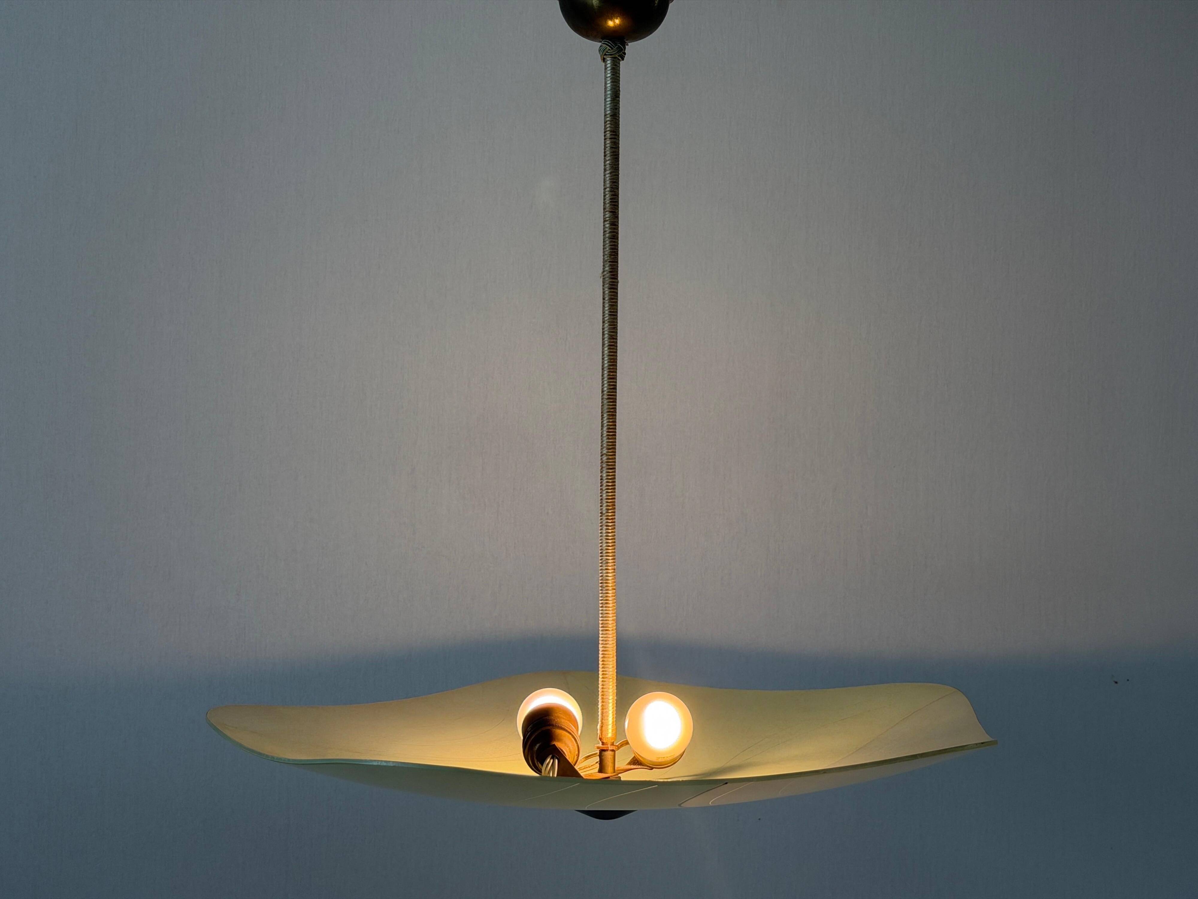 Art Deco pentagonal green glass ceiling light, 1940s, Germany