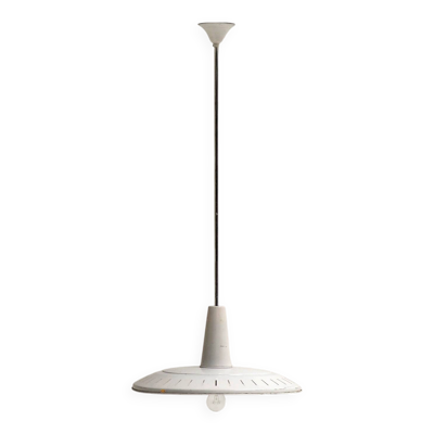 Ensemble de lampes suspendues industrielles de l'école belge, années 1950.