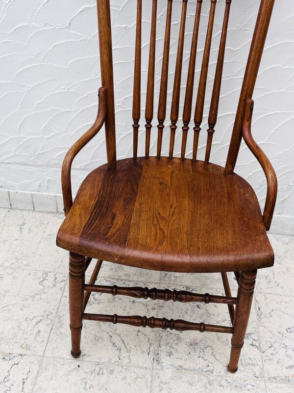 Chaise haute vintage années 60 en bois massif style campagne chic