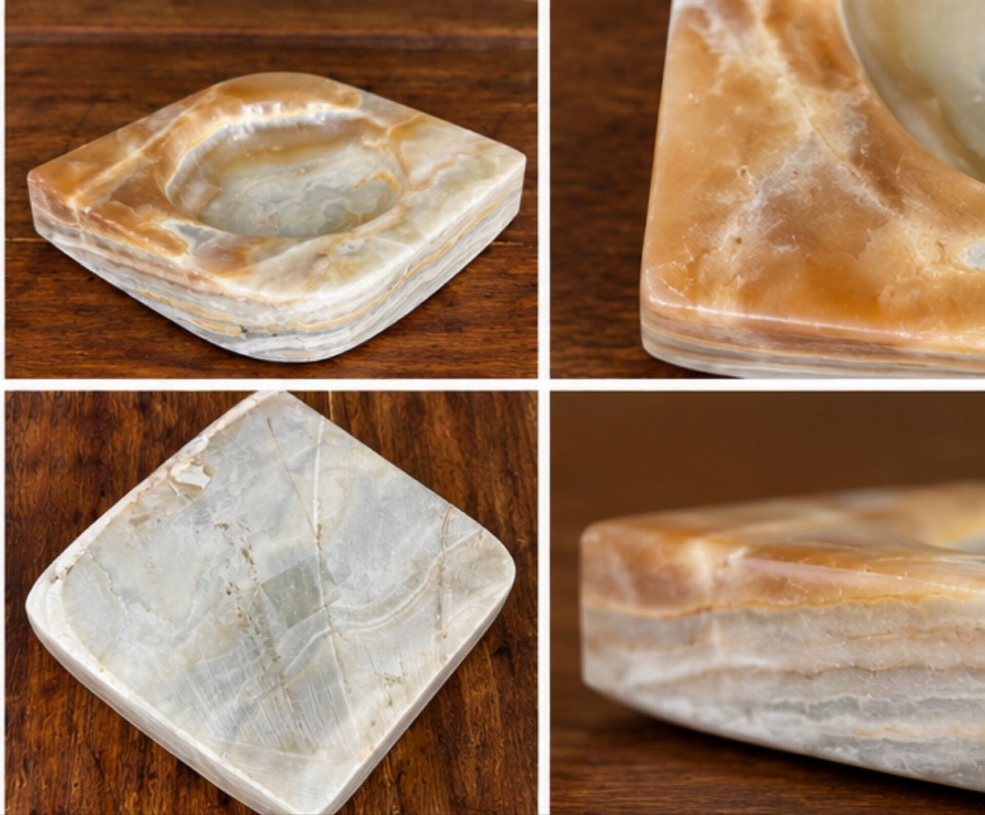 Vintage onyx catchall – Honey and cream tones