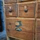 Antique pine drawer cabinet with 50 drawers, apothecary or hardware, 19th century
