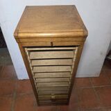 Art Deco curtain cabinet from the 1930s in oak with interior drawers, 120cm H.