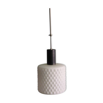 Art-Deco pendant lamp with white frosted glass lampshade from the 1930