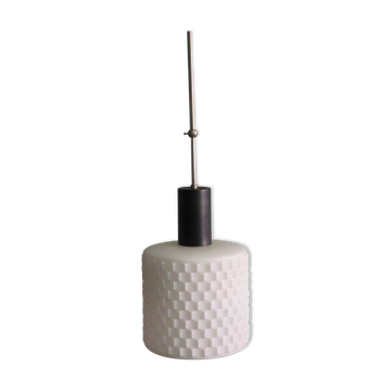 Art-Deco pendant lamp with white frosted glass lampshade from the 1930