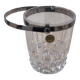 Crystal ice bucket from Arques model Longchamp with diamond point, metal handle.