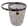 Crystal ice bucket from Arques model Longchamp with diamond point, metal handle.