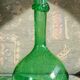 Vase vert verre soufflé Biot  années 60
