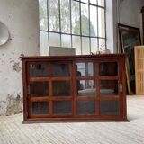 Mahogany sideboard with sliding glass doors