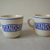 Set of 2 old cups viandox ceramic