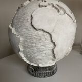 Space Age plaster globe in relief 1960 XXL