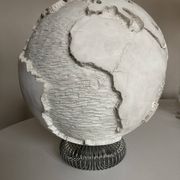 Space Age plaster globe in relief 1960 XXL
